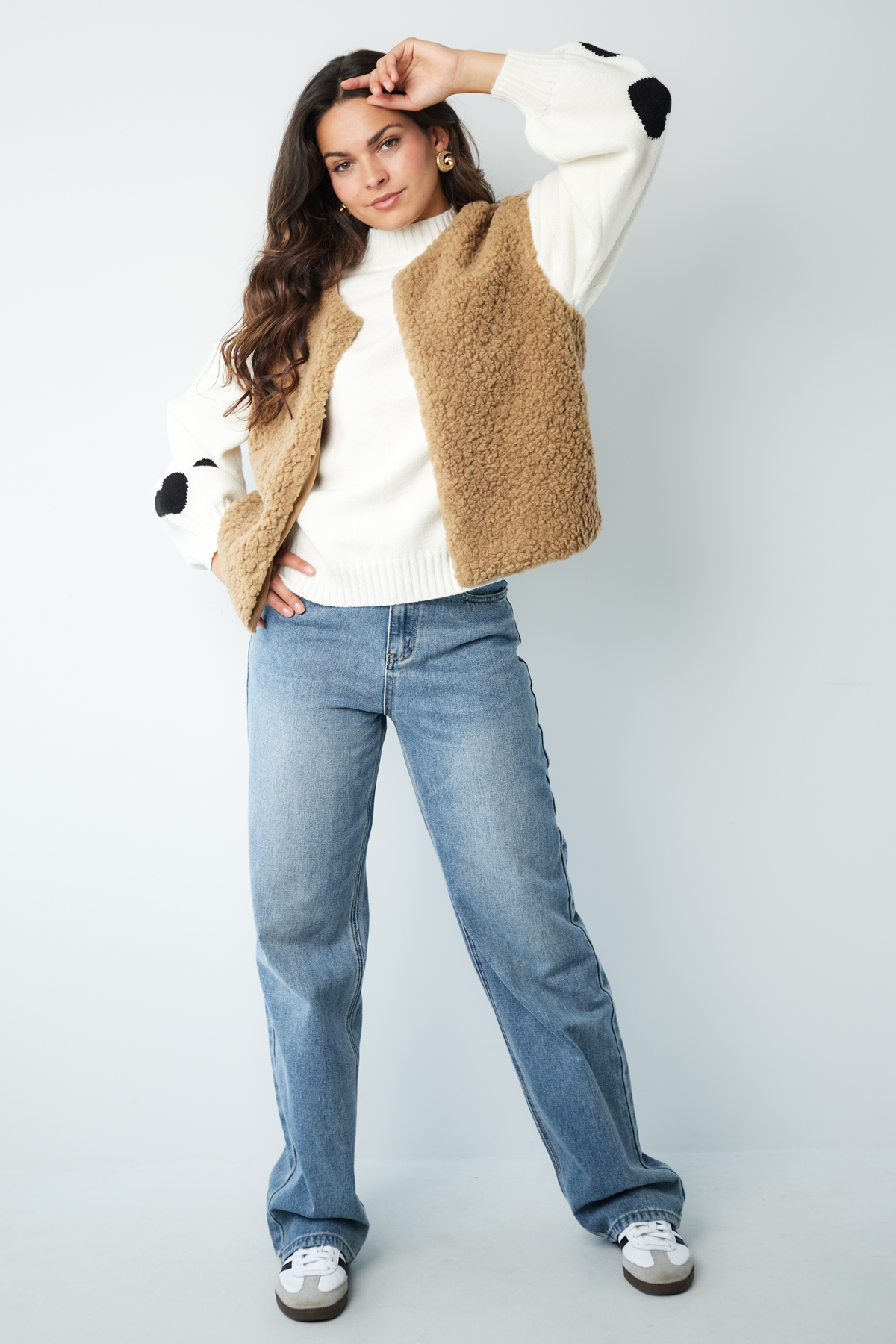 Fluffy Teddy gilet - beige h5 Afbeelding5